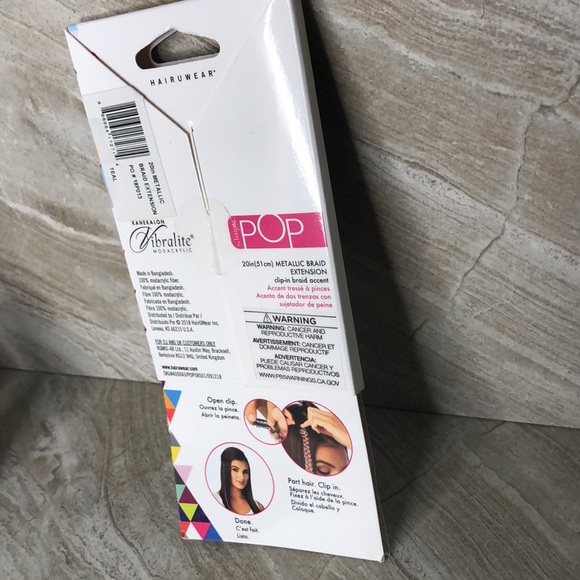 Pop by Hairdo 20” Teal Hair Extension Metallic Clip In Braid Extension Gift NEW - Picture 4 of 15